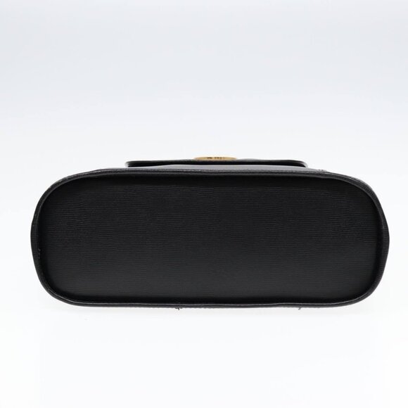 CELINE Hand Bag Leather 2way Black Gold Auth 85493 - Picture 7 of 16